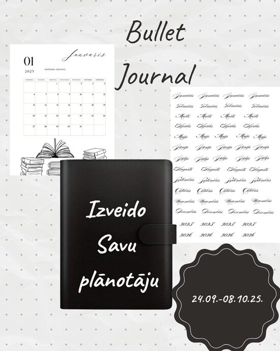 Bullet Journal 3 nodarbību kurss no Baltas lapas līdz savam Bullet Journal